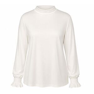 NWT White Mock Neck Ruffle Cuff Long Sleeve Top Women's 2XL